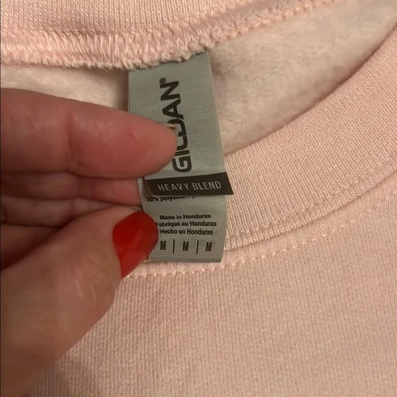 Gildan Pink Crew Neck Sweater with Disney Castle Design - Picture 5 of 5